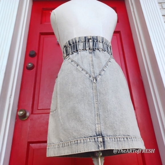 Sea New York Blue Gray Acid Washed Mini Skirt Casual - Picture 4 of 16